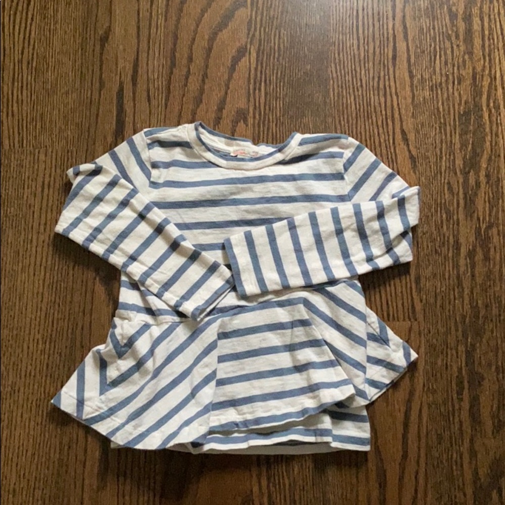 JCrew Crew Cuts Girls Striped Peplum Shirt